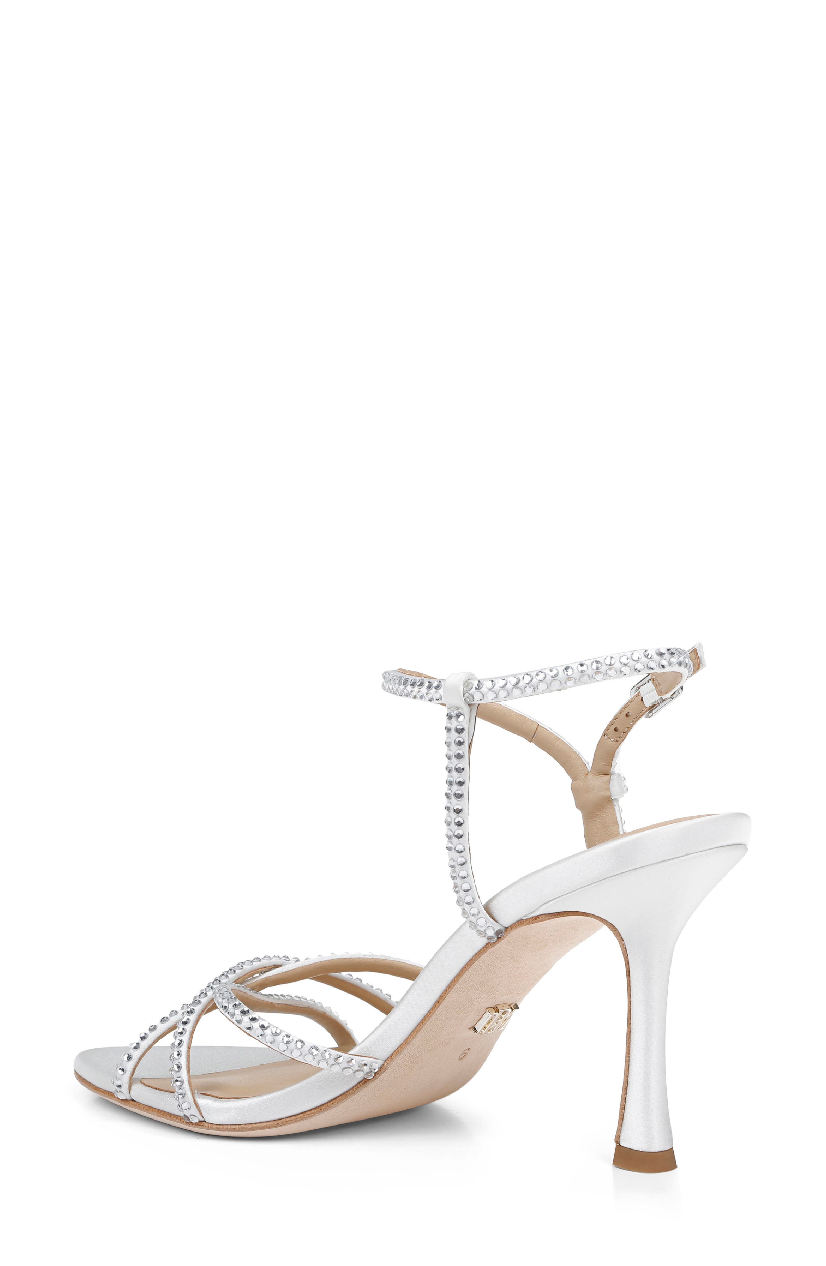 Badgley Mischka Collection Julietta Ankle Strap Sandal, Alternate, color, White Satin