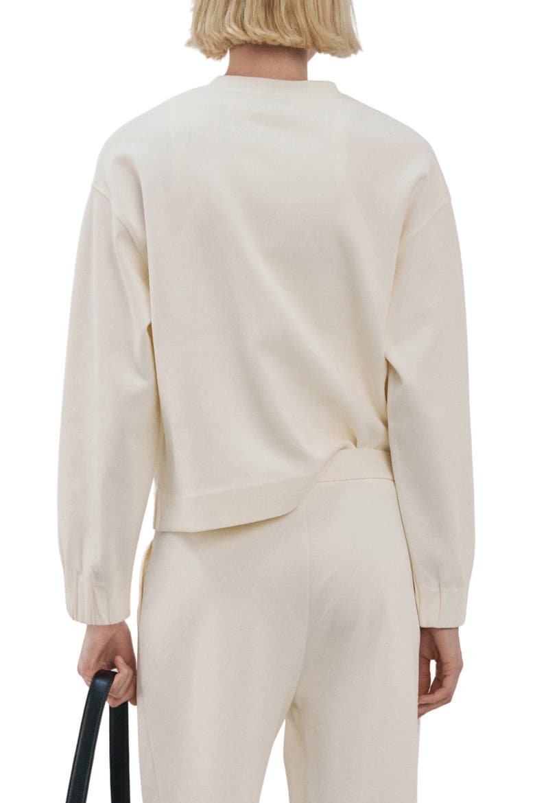Ruched Sleeve Sweatshirt, Alternate, color, ECRU