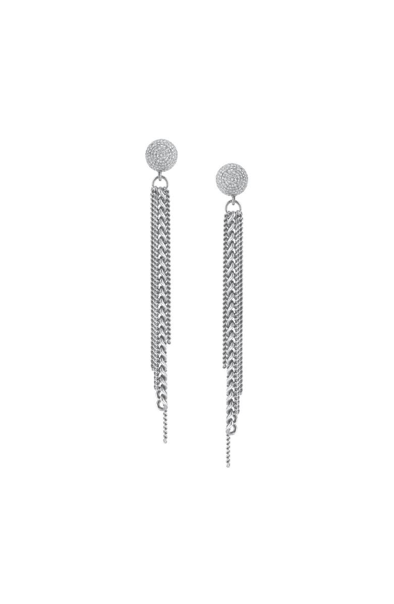 Sheryl Lowe Pave Diamond Dome Stud With Fringe, Main, color,