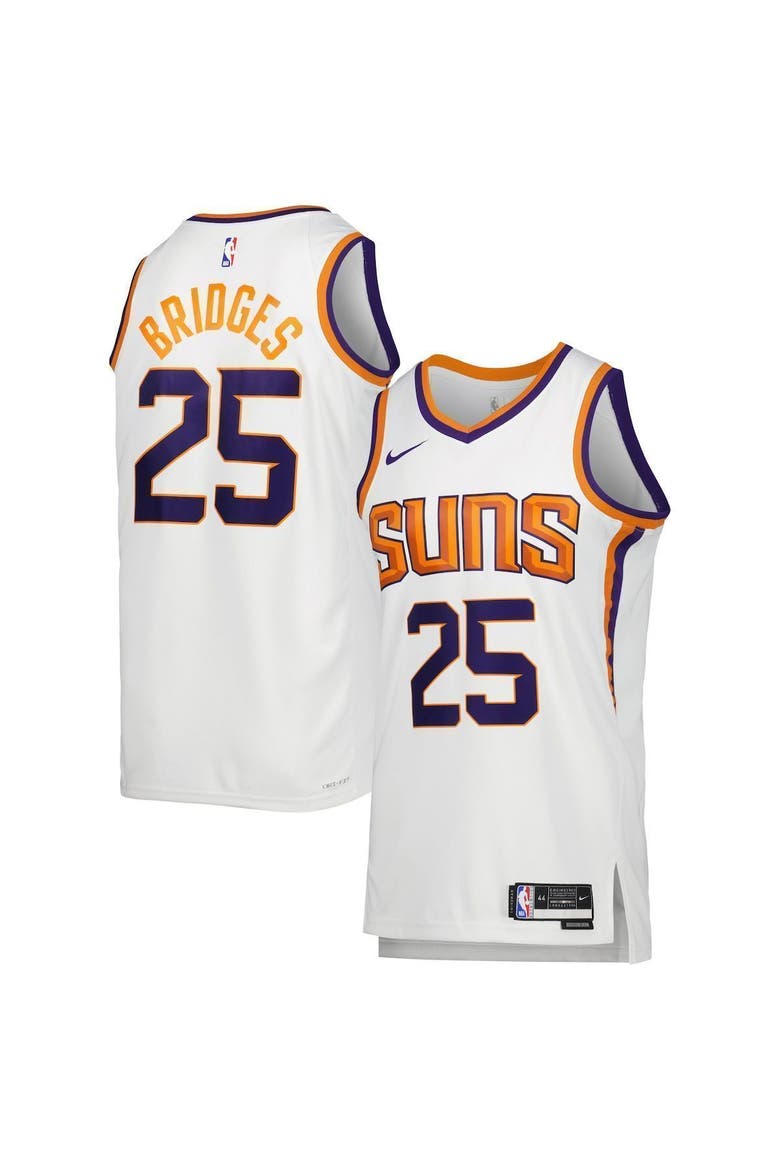 Unisex Nike Mikal Bridges White Phoenix Suns Swingman Jersey - Association Edition, Alternate, color, White