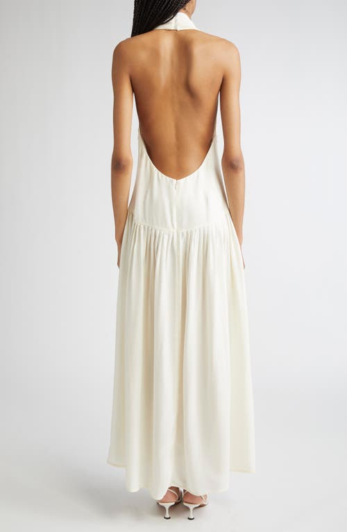 Proenza Schouler Tala Drop Waist Halter Georgette Maxi Dress