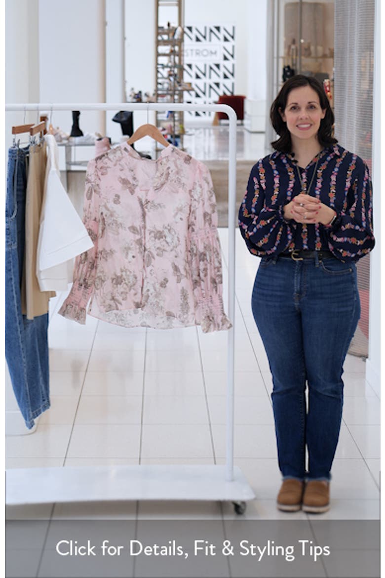 Ilan Smocked Puff Shoulder Cotton & Silk Shirt video