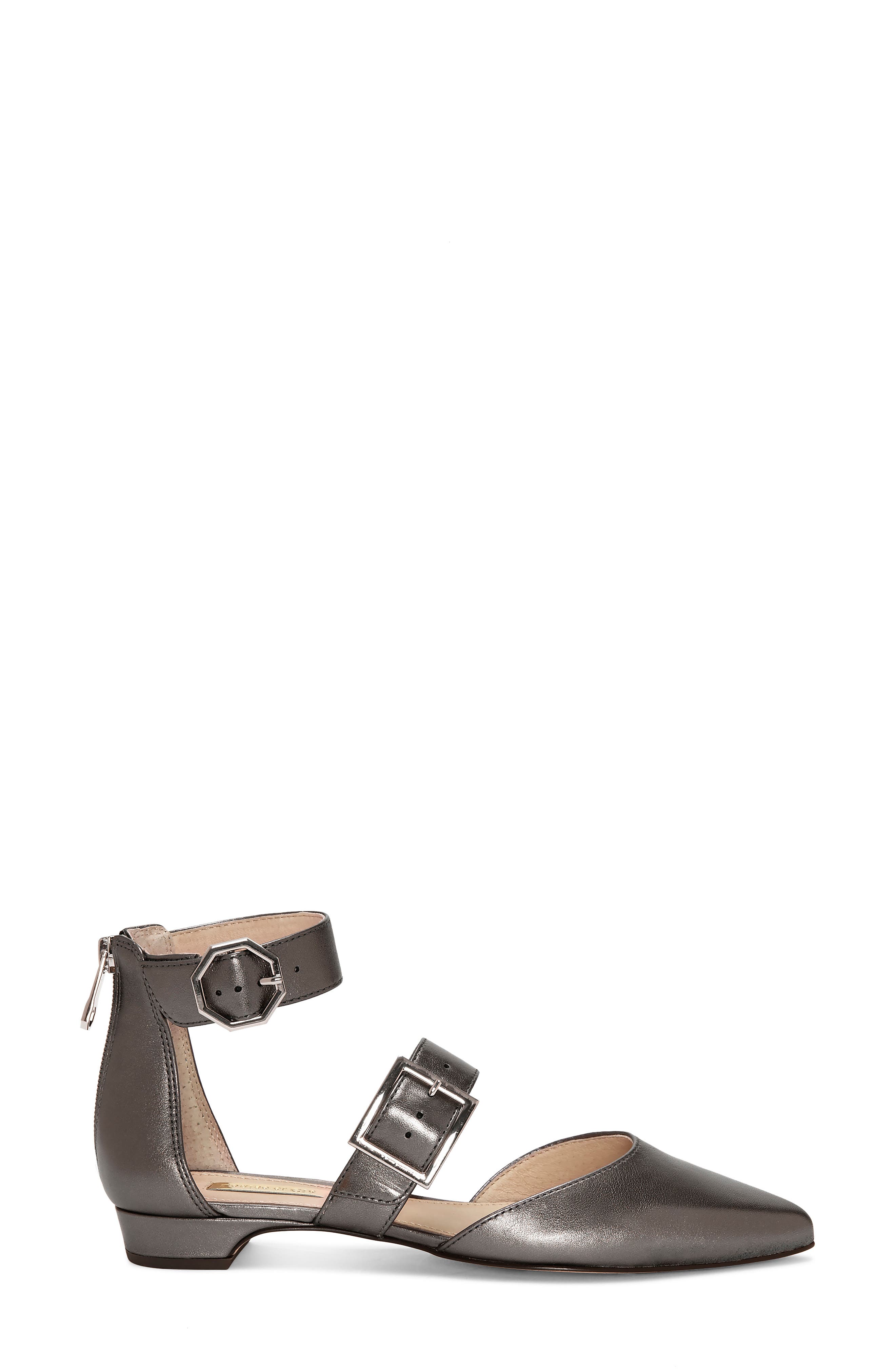 Corriett Ankle Strap Sandal, Alternate, color, GUNMETAL METALLIC