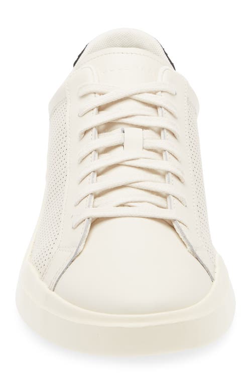 Cole Haan Grand Crosscourt Perforated Sneaker In Ivory/black/ivory