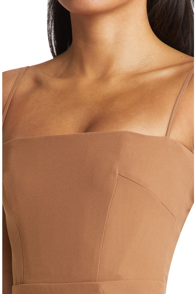 Jaida Corset Princess Seam Stretch Crepe Body-Con Dress, Alternate, color, TOAST