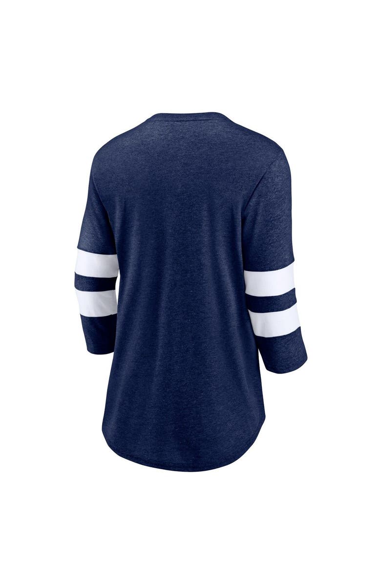 FANATICS Women's Fanatics Branded Heathered College Navy Seattle Seahawks Primary Logo 3/4 Sleeve Scoop Neck T-Shirt, Alternate, color, 