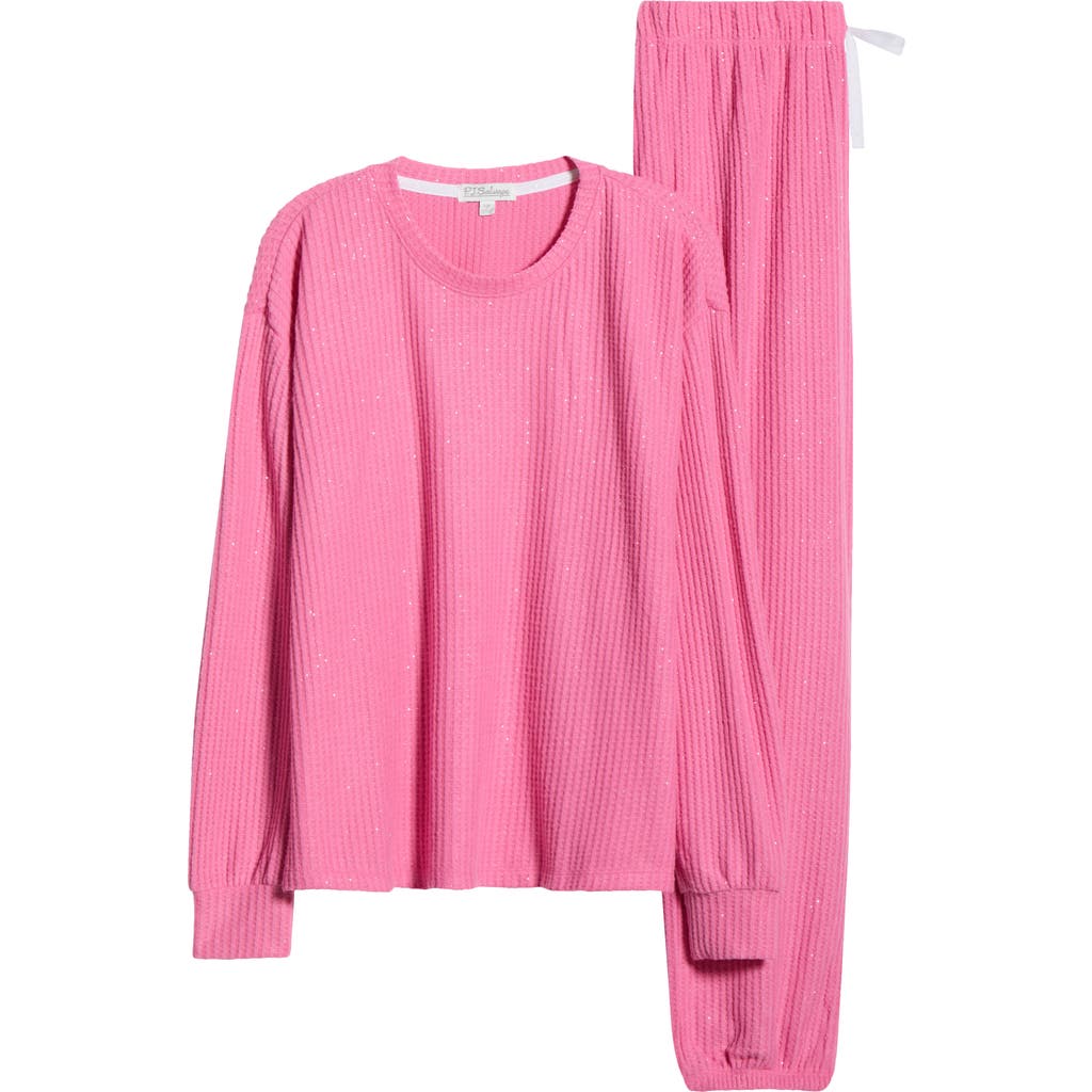 Pj Salvage Fireside Sparkle Waffle Knit Pajamas In Multi