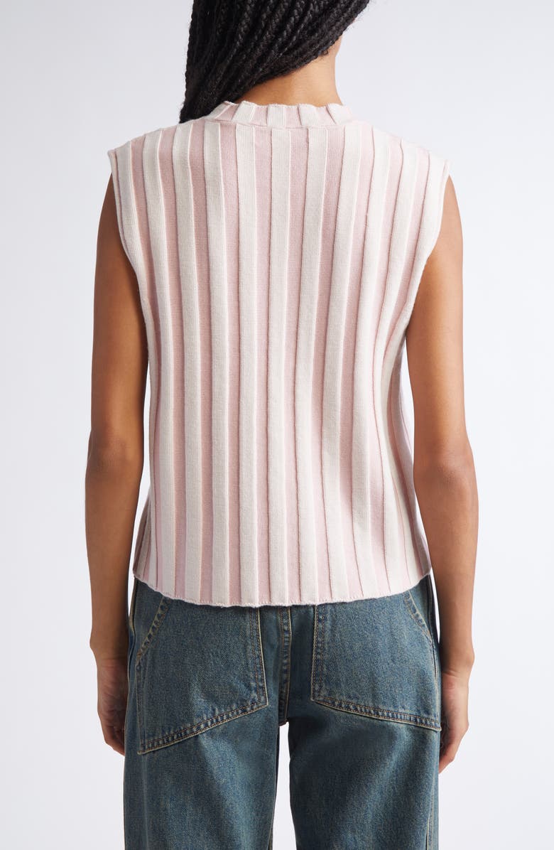 Eckhaus Latta Gender Inclusive Keyboard Stripe Merino Wool Sweater Vest, Alternate, color, Flamingo
