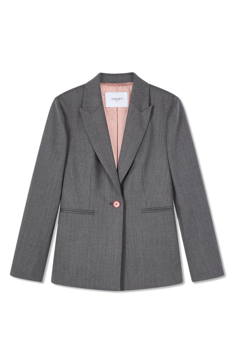 LK Bennett Hally Stripe Stretch Wool Blazer, Alternate, color, 