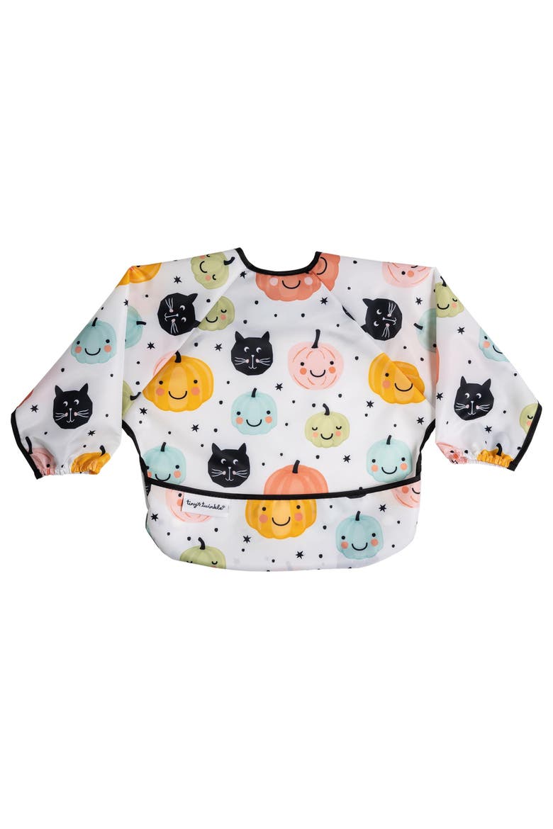 Mess-Proof/Waterproof Long-Sleeve Baby Bib, Main, color, Pumpkins