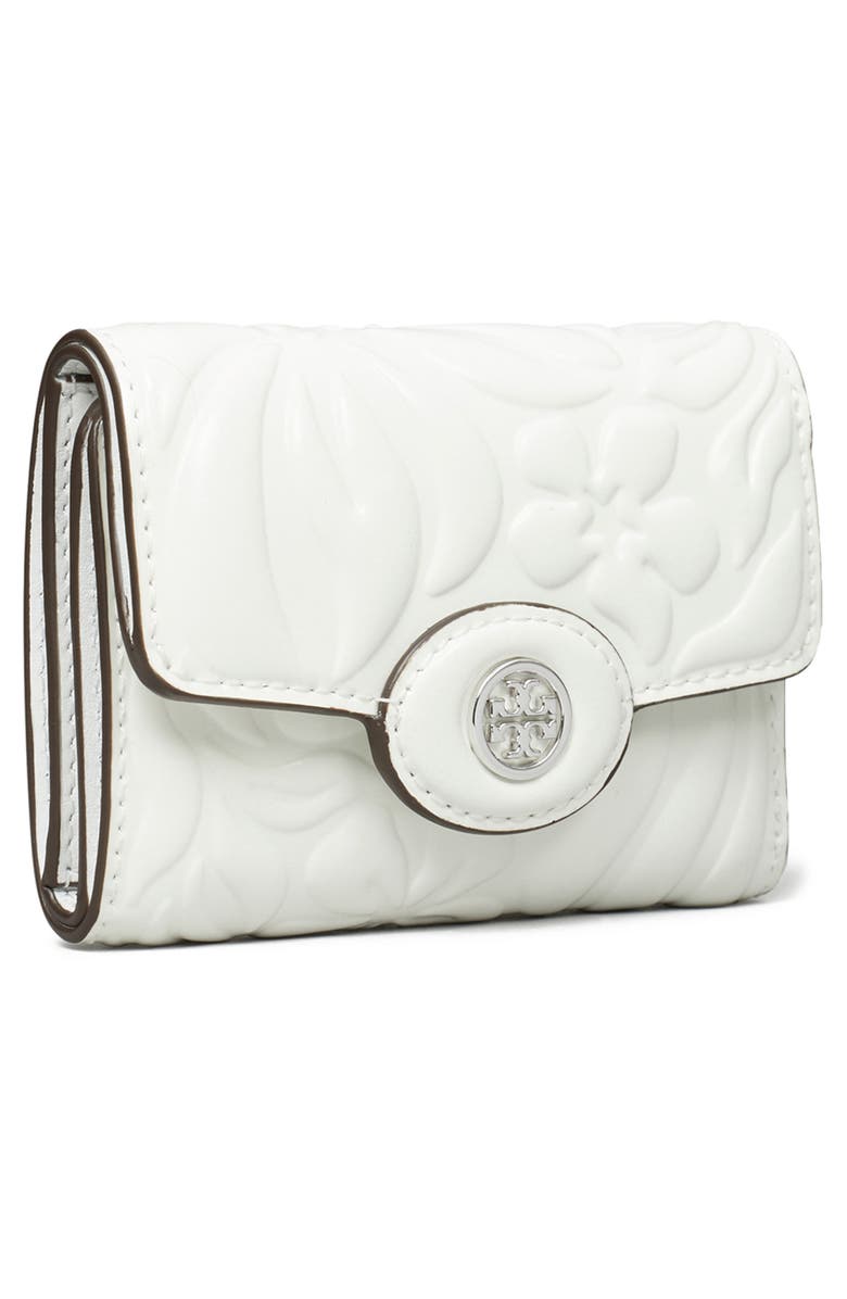 Tory Burch Robinson Floral Embossed Leather Wallet, Alternate, color, 