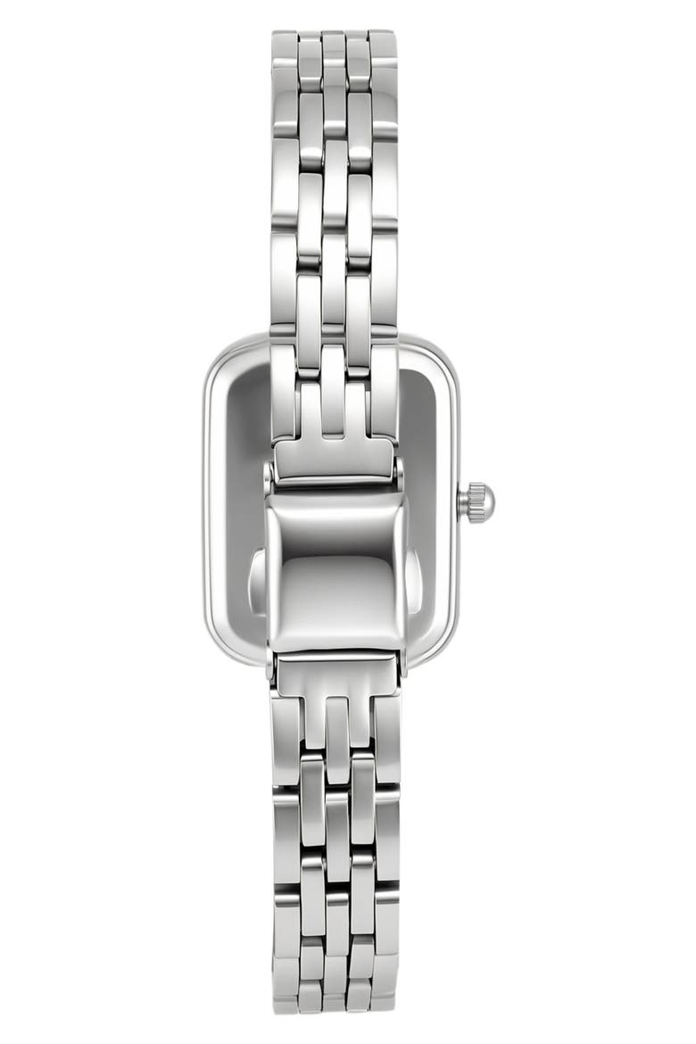 Hudson Rectangular Bracelet Watch, 27mm x 21mm, Alternate, color, SILVER/ WHITE