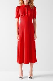 LK Bennett Emma Faux Pearl Button Midi Dress