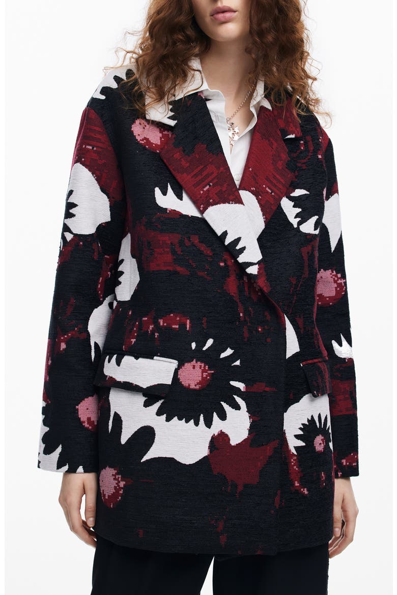 Daisy Jacquard Blazer, Main, color, RED