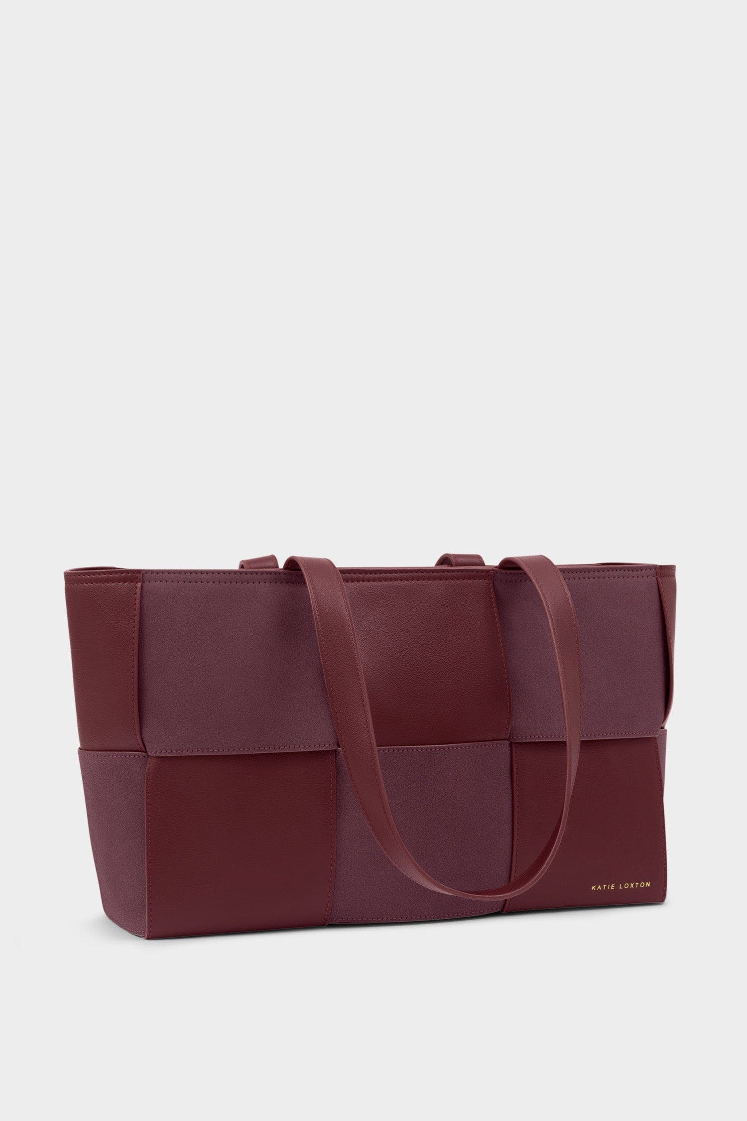 Katie Loxton Taya Hand Woven Suedette Tote Bag in Cherry, Main, color, Cherry