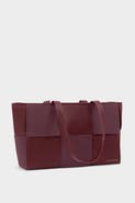 Katie Loxton Taya Hand Woven Suedette Tote Bag in Cherry