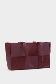 Katie Loxton Taya Hand Woven Suedette Tote Bag in Cherry