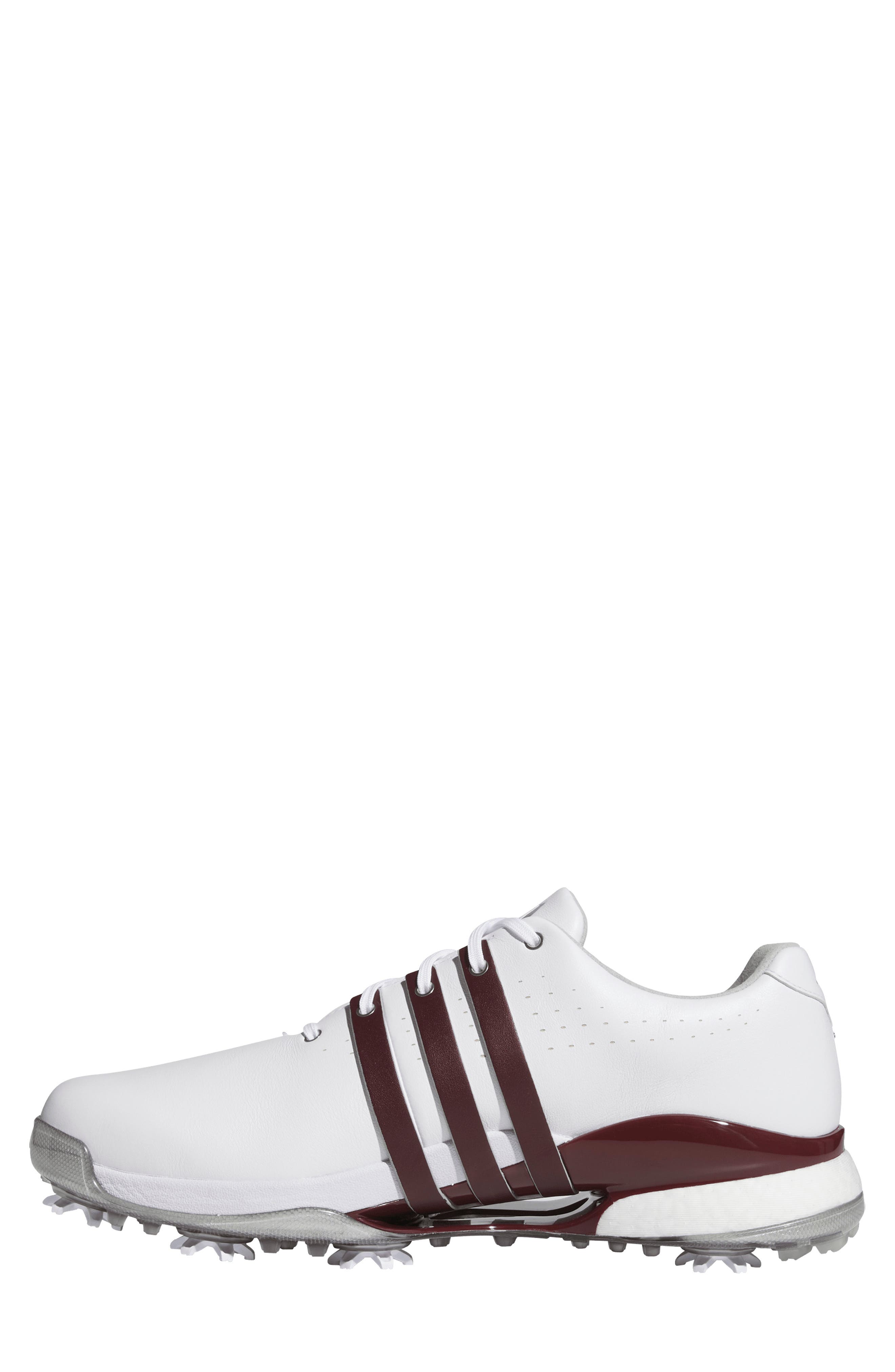 adidas Tour360 24 Golf Shoe, Alternate, color, White/ Maroon/ Iron