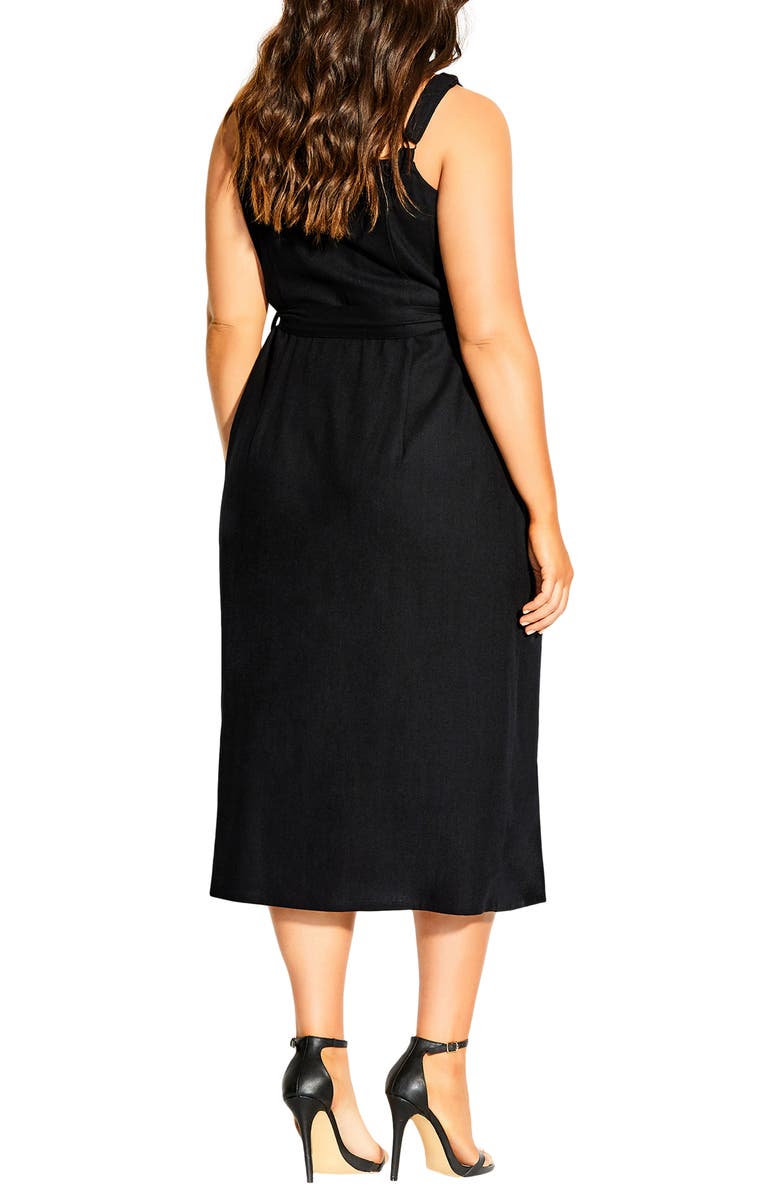 City Chic Safari Chic Sleeveless Button-Up Dress, Alternate, color,