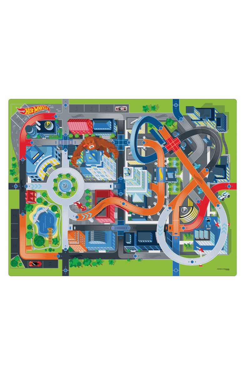 Imaginmat Hot Wheels Floor Playmat & 2 Toy Cars, 47 X 61", Main, color, 