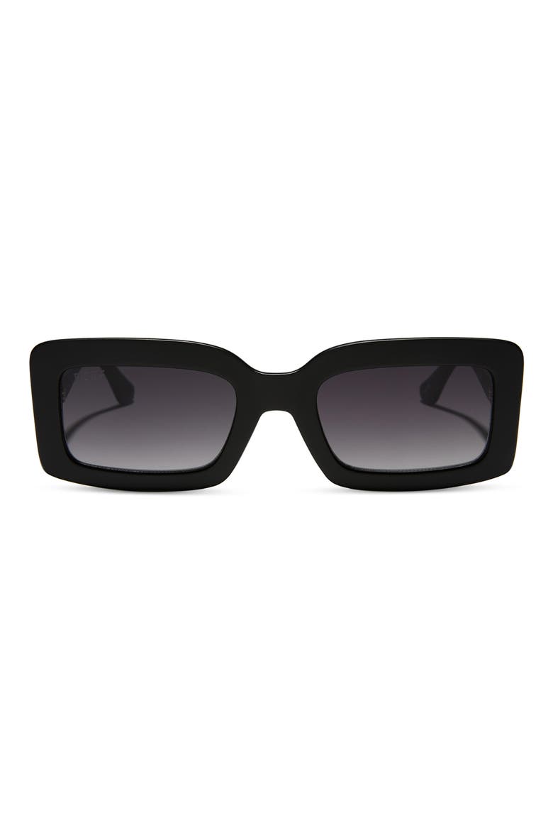 53mm Rectangle Sunglasses, Main, color, MATTE BLACK