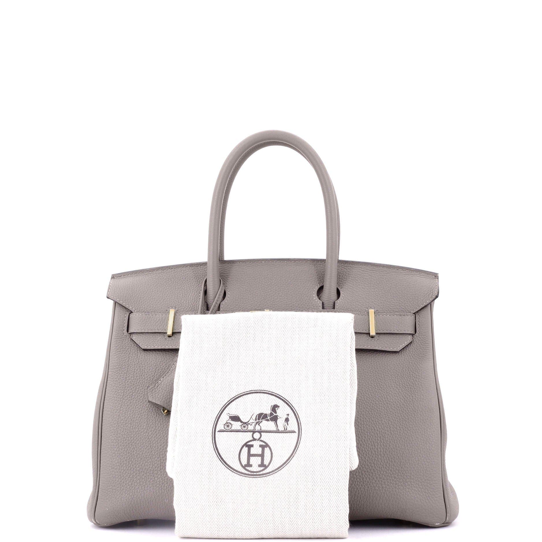 Pre-Owned Hermes Birkin Handbag Grey Togo with Gold Hardware 30, Alternate, color, 