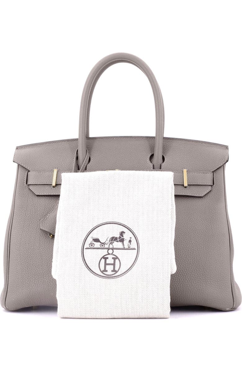 Pre-Owned Hermes Birkin Handbag Grey Togo with Gold Hardware 30, Alternate, color,