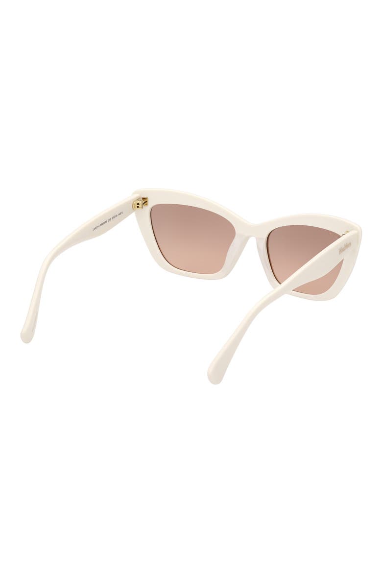 57mm Cat Eye Sunglasses, Alternate, color, WHITE / BROWN MIRROR