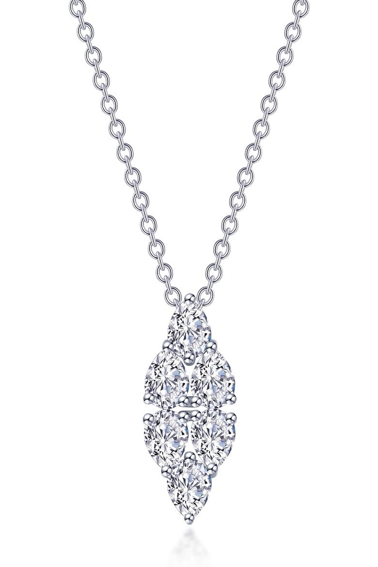 Cluster Lab-Grown Diamond Pendant Necklace, Main, color, SILVER