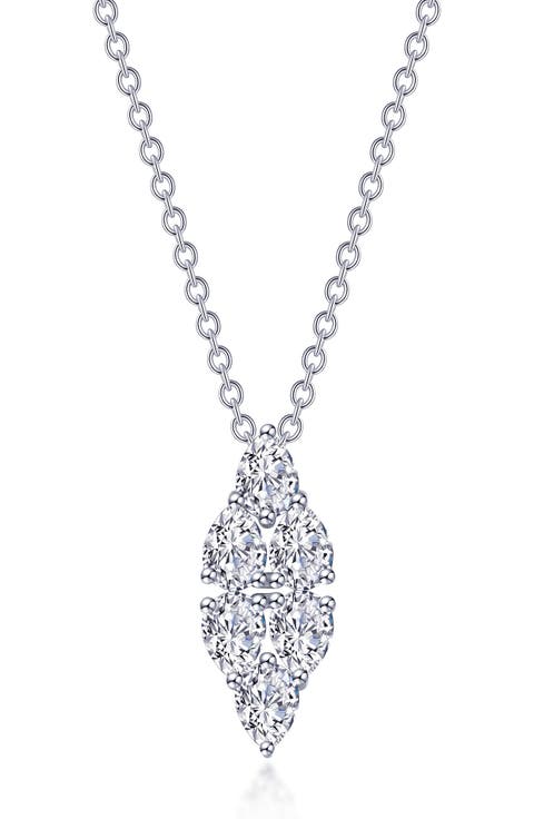 Cluster Lab-Grown Diamond Pendant Necklace