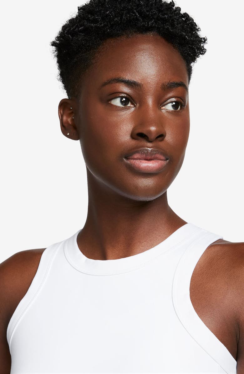 Nike One Fitted Dri-FIT Cropped Tank Top, Alternate, color, 100 100 White/Black