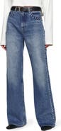 Reformation Cary Studded High Waist Slouchy Wide Leg Jeans