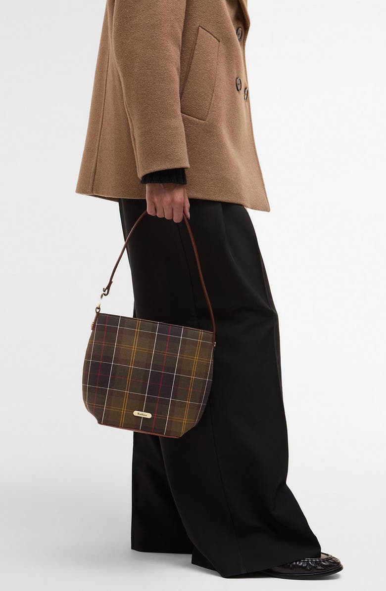 Barbour Cedar Tartan Bucket Tote, Alternate, color,