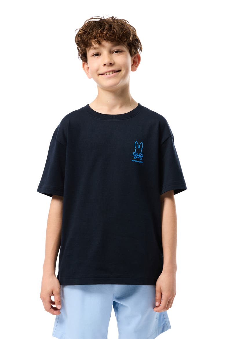 Kids' Logo Graphic Cotton T-Shirt, Alternate, color, NAVY