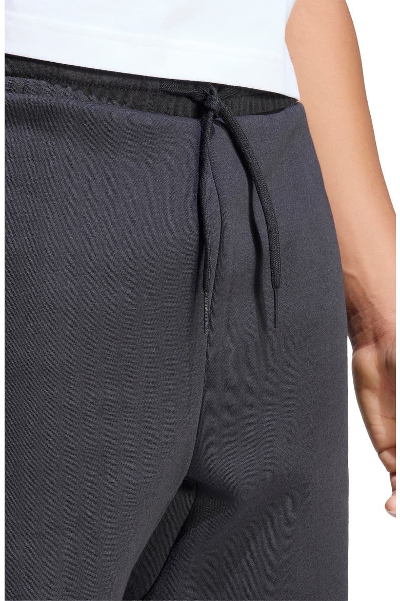 Essential 3-Stripes Fleece Shorts, Alternate, color, BLACK/ BLACK