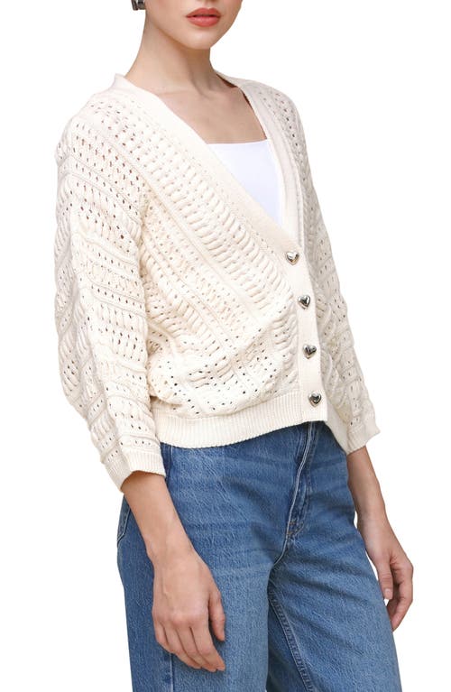 Avec Les Filles Dolman Sleeve Cotton Cardigan In Cream