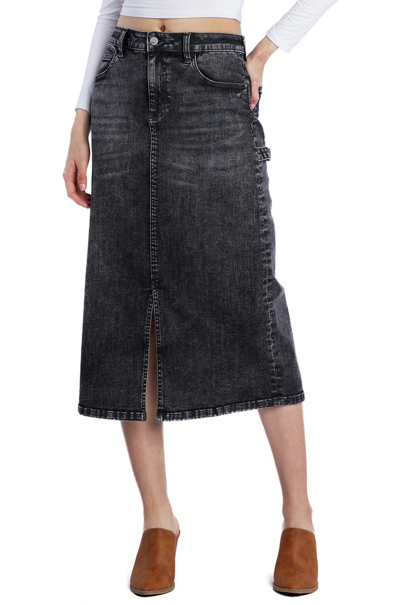 Wash Lab Denim Unity Utility Denim Skirt, Main, color, Unity Grey