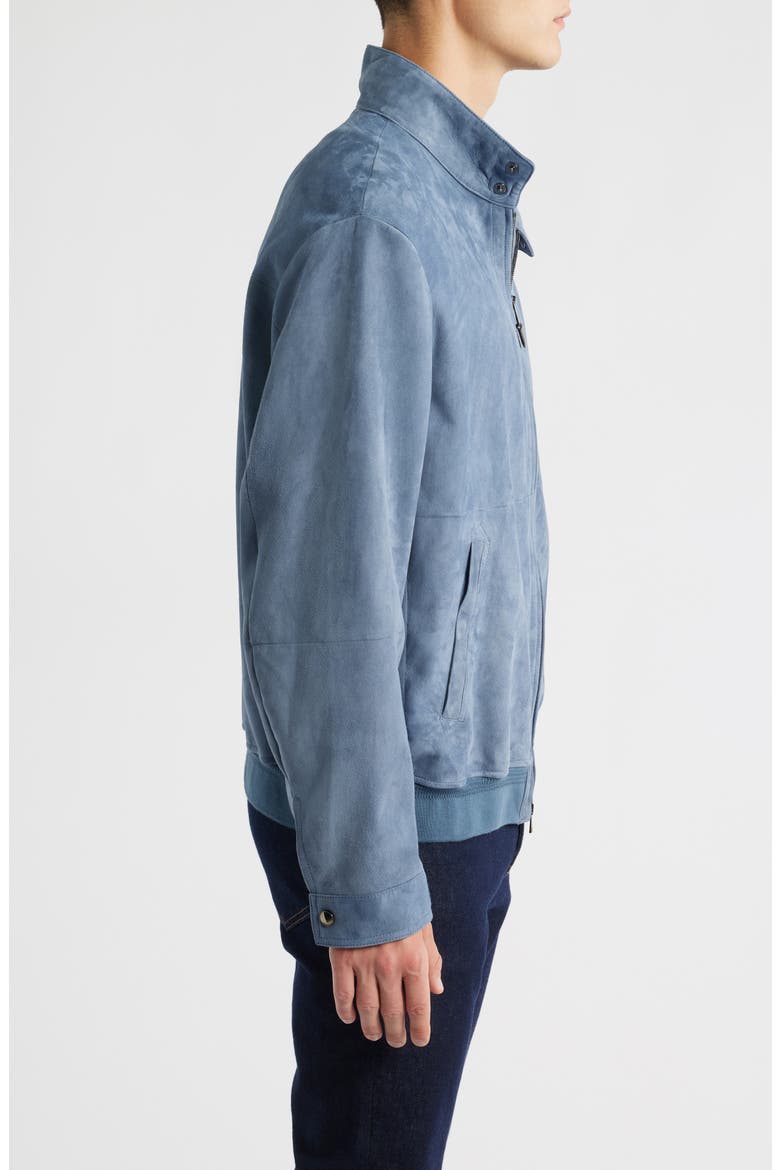 Suede Bomber Jacket, Alternate, color, BLUE