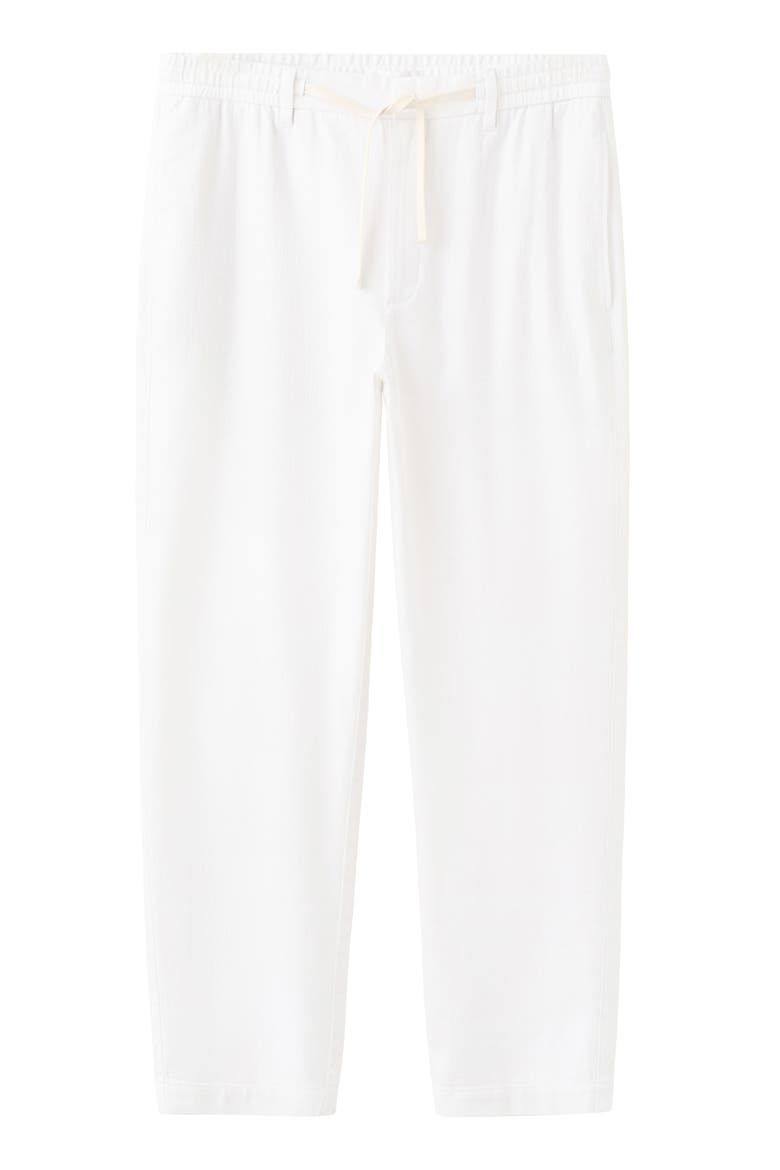 Relaxed Fit Cotton & Linen Pants, Main, color, OFF WHITE