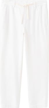 MANGO Relaxed Fit Cotton & Linen Pants