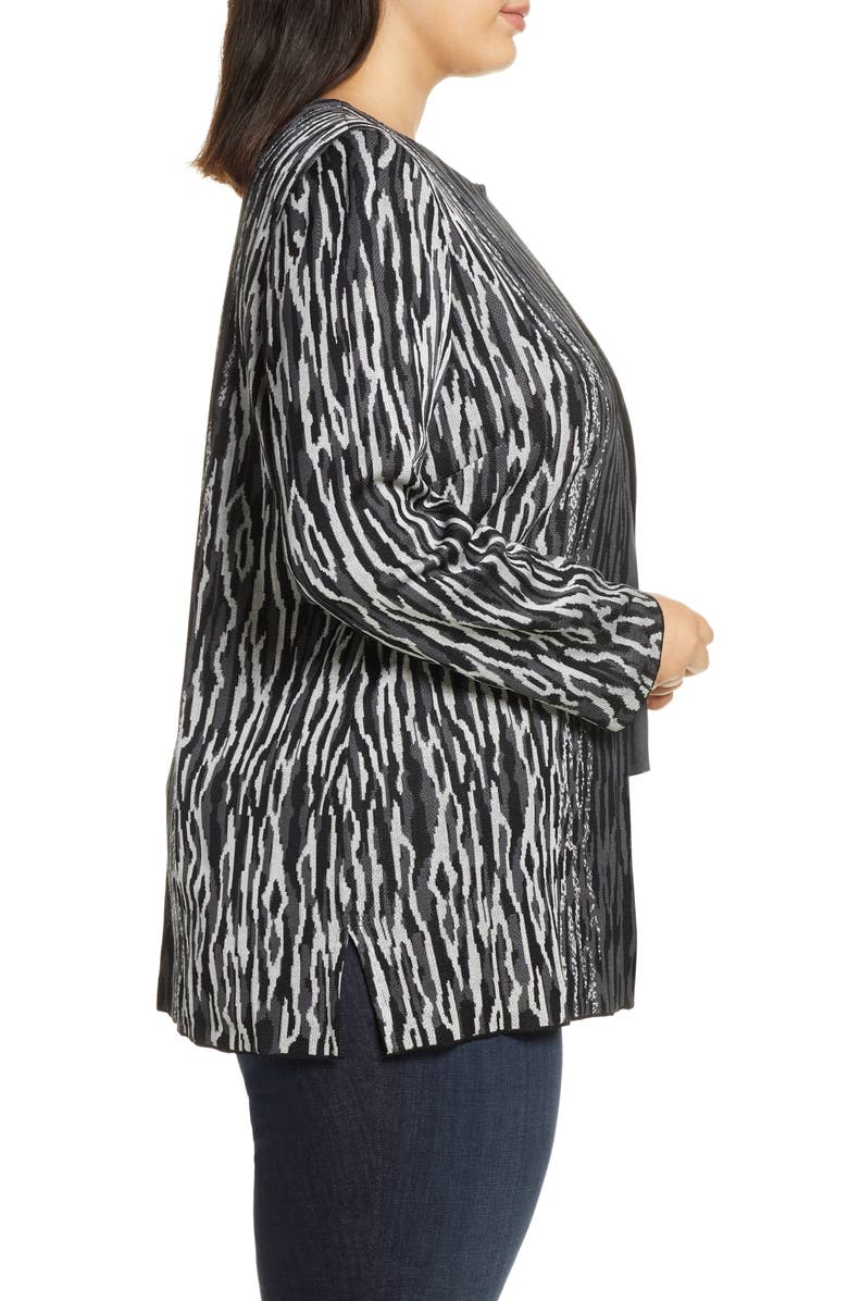 Ming Wang Animal Knit Jacket, Alternate, color, 