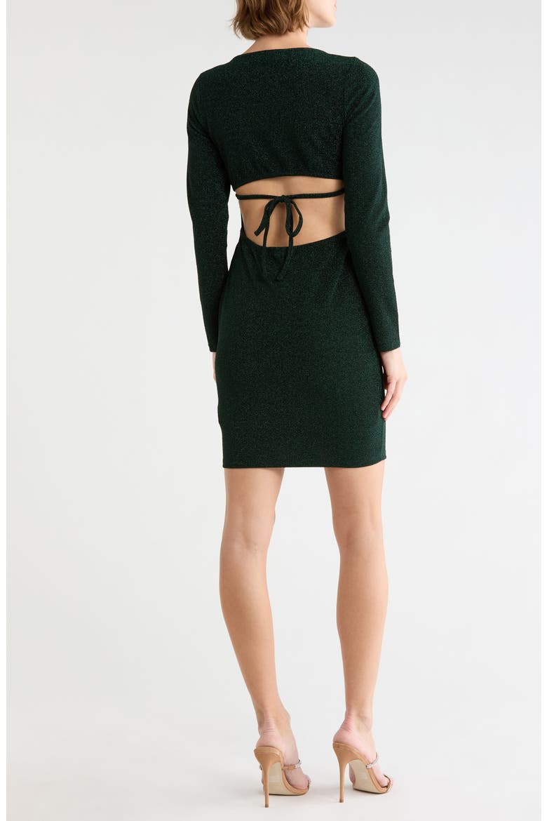 Back Cutout Long Sleeve Minidress, Alternate, color, HUNTER BLACK