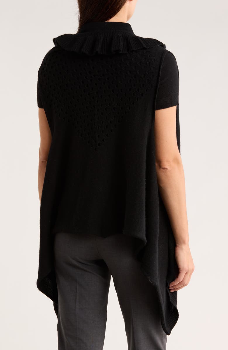 La Fiorentina Wool & Cashmere Ruffle Vest, Alternate, color, Black