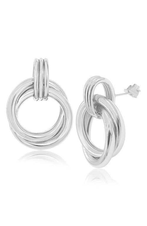 Shymi Twisted Loop Drop Earrings In Silver