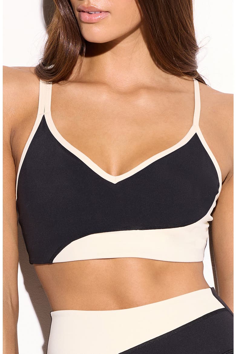 Libra Asymmetric Longline Sports Bra, Main, color, BLACK/ CANVAS