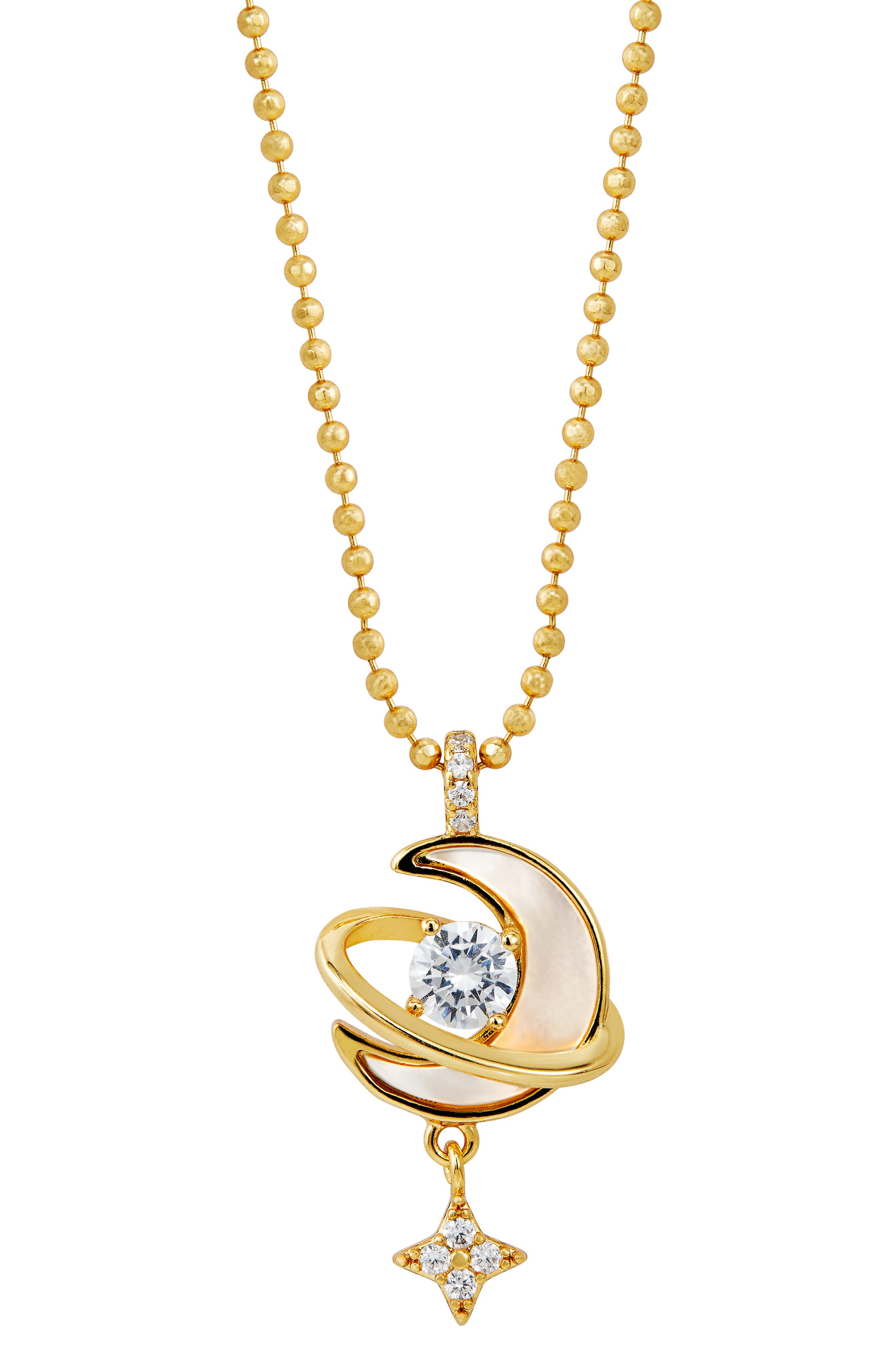Celestial Mother of Pearl Pendant Necklace