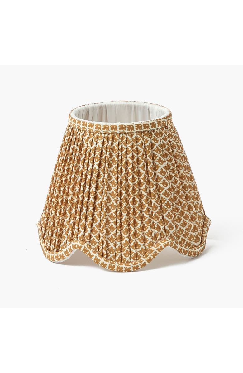 Mrs. Alice Caramel Lotus Deep Scalloped Lampshade, Main, color, Mustard