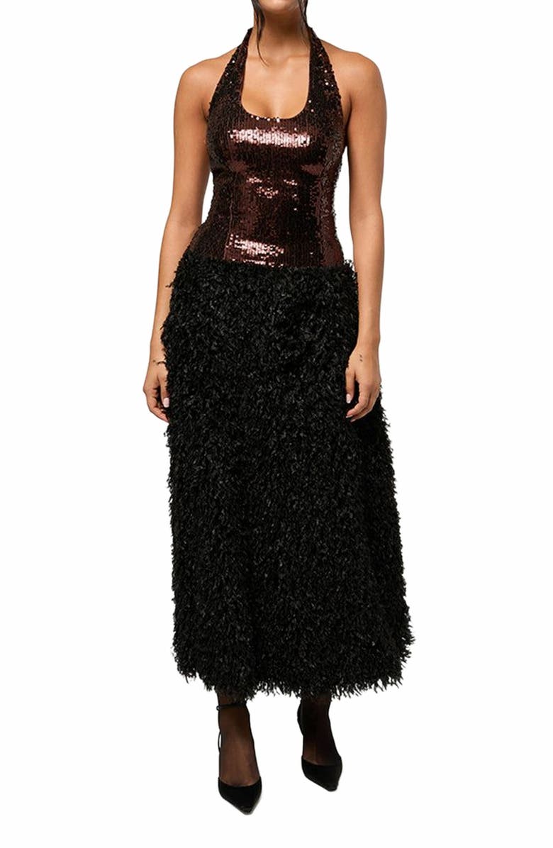 WeWoreWhat Halter Midi Dress, Alternate, color, 