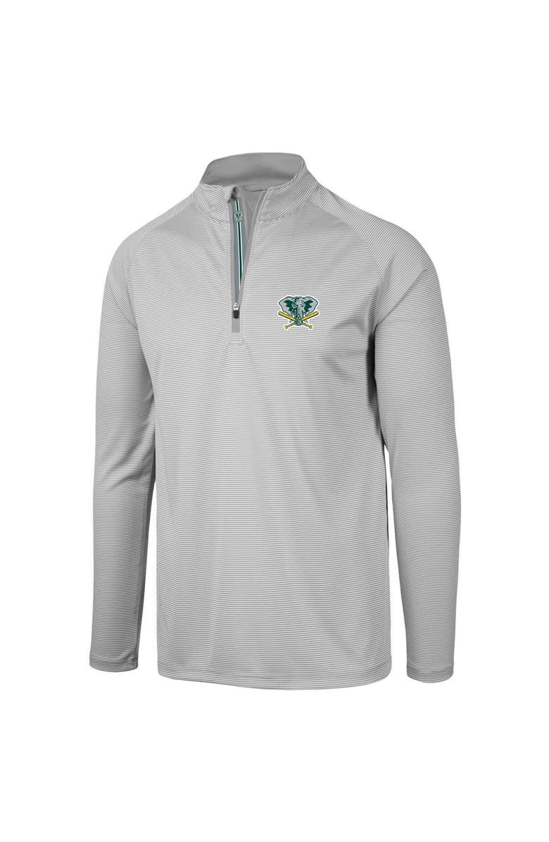 LEVELWEAR Men's Levelwear Gray Oakland Athletics Orion Historic Logo Raglan Quarter-Zip Jacket, Alternate, color, 
