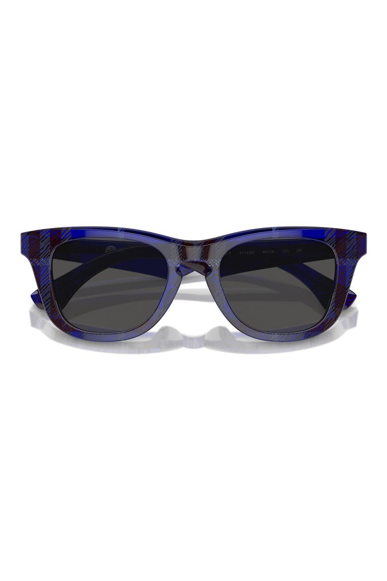 Kids' 46mm Square Sunglasses, Alternate, color, CHECK BLUE / DARK BLUE
